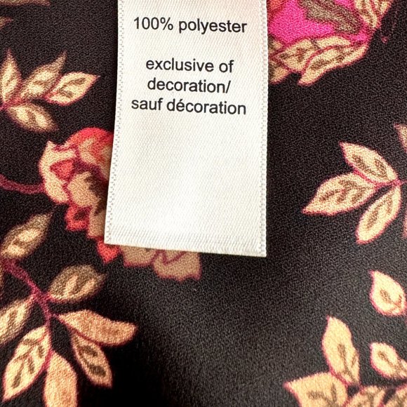 Maurices Black Floral Tunic Top Blouse - Plus Size 4 - Picture 6 of 8